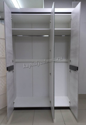 Шкаф для одежды Лючия 33.02 3-х дверный с зеркалом (Бетон пайн белый/Венге)