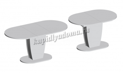 Стол обеденный раздвижной Азалия-9 (Светло-серый/Графит)